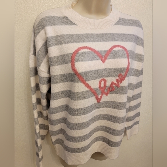 NWT Loft Striped Crew Neck Sweater - Picture 2 of 5